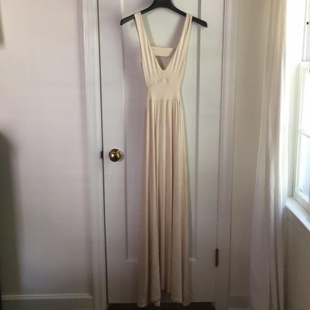Long cream cotton dress